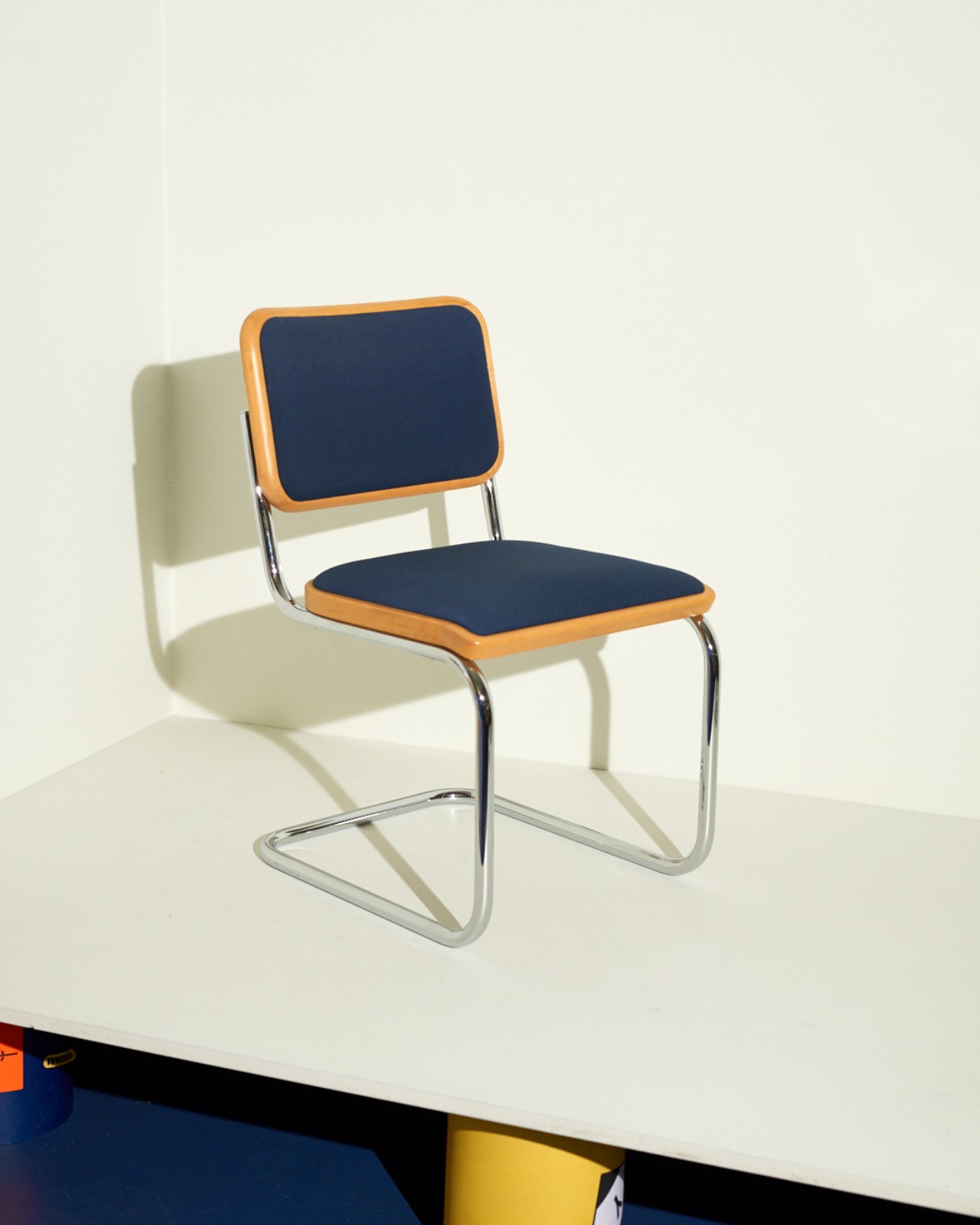 #9725 / Thonet S32 Chair By Marcel Brueuer (cobalt blue)