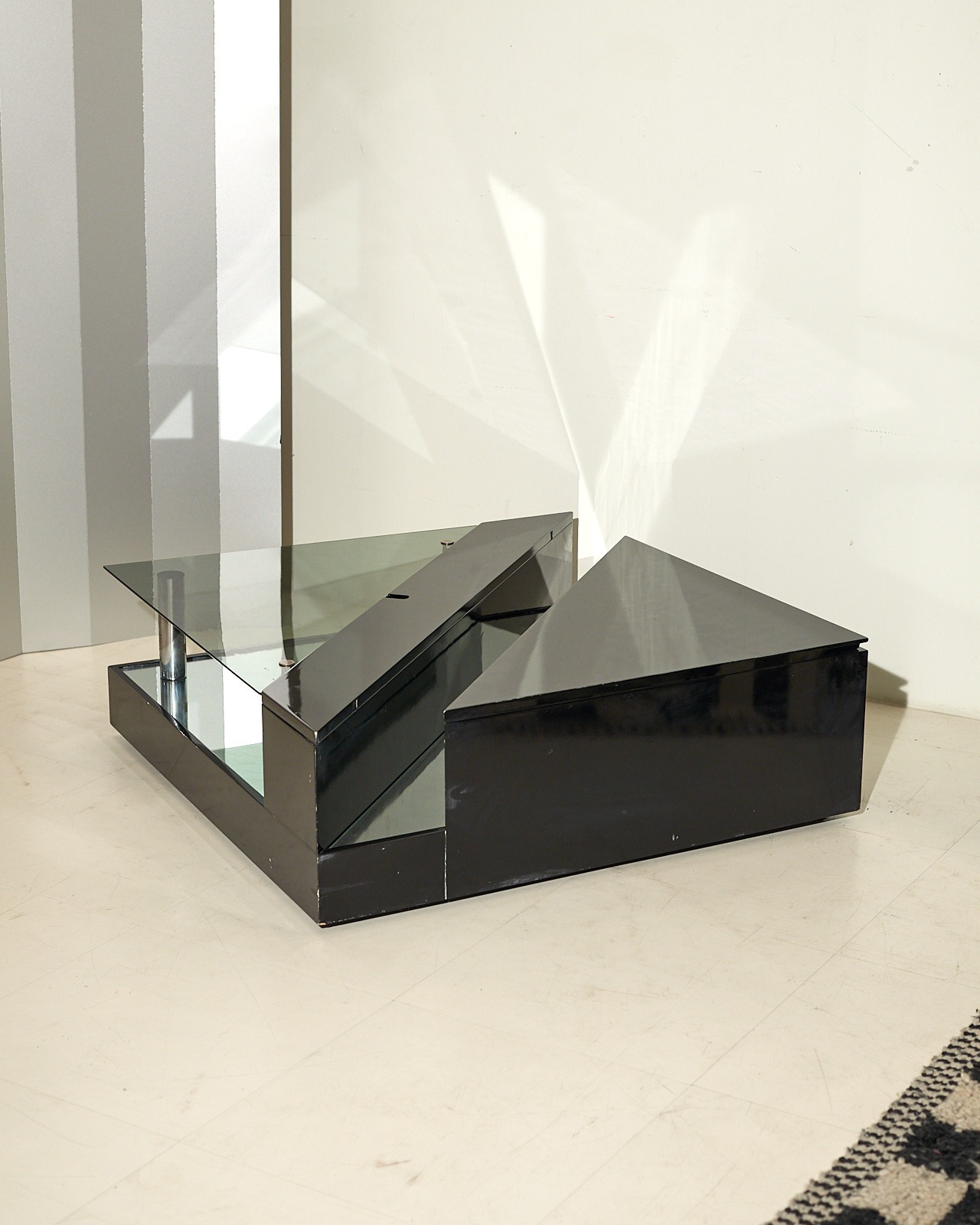 square mirror glass table